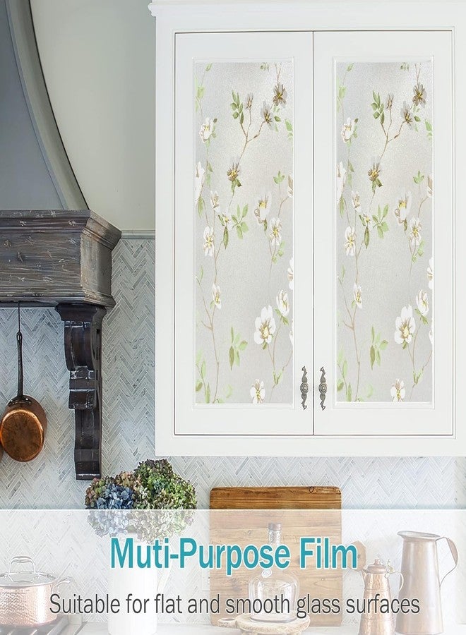 SUNBIRD Frosted Glass Window Film Decorative Non-Adhesive Bathroom Privacy Stained Glass Window Sticker for Home and Office, (24in x 10 ft, Jasmine White) - Image 5